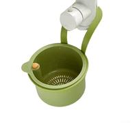 Eawfgtuw Sink Hanging Strainer Basket with Detachable Openable Bottom Cover, for SNAP-ON Design for Easy Installation, Fine Filter for Food Particles, Versatile(Green)