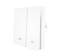Eawfgtuw Smart Scene Switch Wireless Battery Powered Wall Sticker Remote Control for Home Automation Reading Movie Modes Remote Control Switch, Wireless Push Button(2gang)