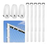 Eawfgtuw Soccer Net Straps for Goal Posts, Adjustable Football Net Fasteners with Hook and Loop Closure, Reusable Goal Post Ties to Secure For, 14cm Sports Equipment(10pcs)