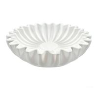 Eawfgtuw Stylish Key Bowl for Kitchen, Contemporary White Groove Design, Modern Home Decor