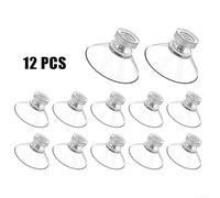 Eawfgtuw Suction Cup Hooks 12pcs Clear Wall Hangers 53mm Glass Sucker Pads Removable Hooks for Bathroom Accessories Kitchen Wall Storage Transparent Suction Hooks for Window