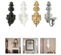 Eawfgtuw Vintage Distressed Cast Iron Wall Candle Holder Sconce, Antique White Finish Taper Candle Decor for Living Room, Dining Room, Hallway, Bedroom or Kitchen, For Easy（Black