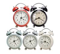 Eawfgtuw Vintage Twin Bell Alarm Clock with Extra Loud Metal Design, Battery Operated Backlight for Heavy Sleepers, Adults, Teenagers, Elderly, Bedroom or Desk H(Red)