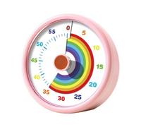 Eawfgtuw Visual Management Timer With for Rainbow Design 60 Minutes Countdown Clock Silent Option Teaching Tool For Kids Classroom Office Kitchen Home Learning Activity(pink)