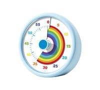 Eawfgtuw Visual Management Timer With for Rainbow Design 60 Minutes Countdown Clock Silent Option Teaching Tool For Kids Classroom Office Kitchen Home Learning Activity(blue)