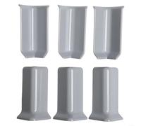 Eawfgtuw Wall Base Corner Blocks 6-Pack Skirting Trim Connector 3 Inside 3 Outside Corners 82mm Height ABS Material Multiple Colors for Home Decor Building(M Grey)
