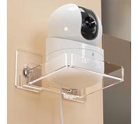 Eawfgtuw Wall Mount Camera Holder Bracket In Sturdy Acrylic With No Drill Installation, Extended 20Cm Platform, Three-Sided Safety Barriers, Indoor Outdoor Use(S)