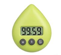 Eawfgtuw Waterproof Digital Timer with Memory Function, Magnetic Back and Hanging Holes for Kitchen and Bathroom Use, White(Yellow and Green)