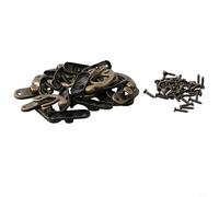 Eawfgtuwz Mini Antique Bronze Wood Box Latch Clasp Lock with Fixing Screws, Zinc Alloy 36x42mm Right Hook, 10 Sets for Jewelry Boxes, Toolboxes, Necklace Cases and Other Wooden Craft Projects