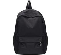 EAXAY Rucksack, Lightweight School Bag,Plain Backpack Teenager Girls Boys Solid Color Large Capacity Rucksack Travel Laptop Bag With Two Bottle Pockets.(Black)