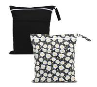 eaxin Waterproof Reusable Wet Dry Bags with Two Zip Pockets, Daisy, Flower