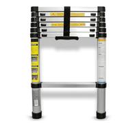Eaxus® Telescopic Ladder 2.0 m Aluminium Multi-Purpose Extendable with 7 Steps, Silver