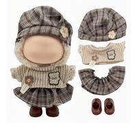 Eayaele Clothes for Labubu - 4PC Set with Shoes for 6.7 Inches Doll, Premium Outfit with Accessories, Stylish Clothes for Labubu (NO Doll)(LBB-13)