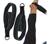 Eayoly Double Loop Straps,Set of 2 Pilates Double Loop Straps, Hands Feet Fitness Straps - & Perfectly Seamed Double Loop Strap Band for Pilates Reformer, Yoga Double Loop Handle Straps, Black