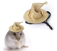 Eayoly Halloween Hamster Hat, Cute Pet Hat Small Pets Decorative Hat Halloween Wizard Hat with Adjustable Chin Strap, for Hamsters, Guinea Pigs, Chinchillas, Ferrets