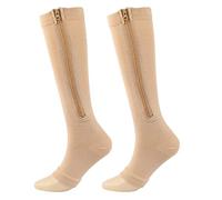 Eayoly Short Zipper Compression Socks | Toe Open Leg Support Stocking with Zipper - Soft Open Toe Zipper Compression Socks for Women and Men