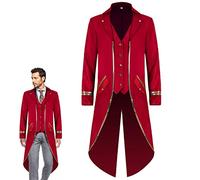 Eayoly Tailcoat Costume for Men,Deluxe Tailcoat Gothic Victorian Cosplay Frock | Medieval Masquerade Tailcoat Costume for Adults Men