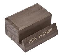 Eayoly Vinyls Record Stand, Grooved Design Solid Wood Vinyls Record Display Stand Wood Playing Records Storage Stand, Home Decorating and Storing Accessories