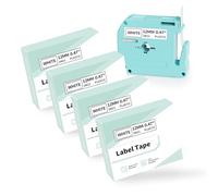 EazeID 9mm x 8m Label Tape Replacement for MK-221 M-K221 MK221 Black on White Brother P-Touch M Tape Compatible for Brother PT-M95 PT-65 PT-70 PT-80 PT-85 PT-90 PT-100 PT-110 Label Maker, 4Pk