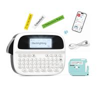 EazeID Bluetooth Label Maker Machine, Rechargeable Label Maker with Keyboard, M950 Handheld Labeler with 12mm MZ Tape, Backlit Screen, Multiple Fonts Icons Frames for Home Classroom Office Use