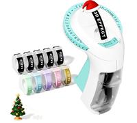 EazeID Embossing Label Maker Machine with-Tape, Retro Manual Label Maker Embossed, Vintage Embosser with 10 Rolls Macaroon 3D Embossing Label Tapes for Kid DIY Home School Supplies, Gifts