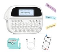 EazeID Label Maker Machine with-Tape Waterproof, Keyboard Label Maker Rechargeable, Bluetooth Labeler Portable with Backlit Screen for Home Office School Kids Use, M950