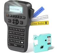 EazeID Label Maker Machine with-Tape Waterproof, Rechargeable Label Maker Portable, Keyboard Label Makers with Backlit Screen, Bluetooth Labeler for School Office Industrial Use, LM1600 Black