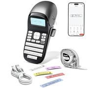 EazeID Rechargeable Label Maker with Keyboard, Handheld Label Maker Machine with-Tape Waterproof, Portable Labeler Machine, Backlit Screen, Built-in Memory for Home Office Kid Teacher Gifts LT12
