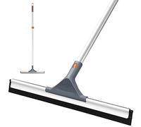 Eazer Floor Squeegee Mop: Heavy Duty Scrubber with Extendable 50.3'' Aluminum Pole and Rubber Squeegee for Wet Room, Kitchen, Swimming Pool, Concrete Floors,Shower,Tiles,Garages,Glass,Pet Hair Removal