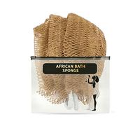 EAZHOP 2 Pack Net Sponge Exfoliating Net Long Body Scrubber with Hanging Loops Gentle Exfoliating Back Strap for Shower Bath Machine Washable 20 × 60cm (Beige)