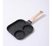 EAZHOP 3-in-1 Divided Breakfast Pan,36.5x18.5cm Maifanite Nonstick Frying Pan for Egg, Steak Pancake, Suitable for Gas Stove Induction Cooker (Black Breakfast Pot)