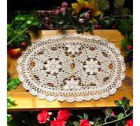 EAZHOP Handmade Crochet Table Runner, Cotton White Lace Tablecloth for Wedding Decor, Boho Table Decoration, Elegant Dining Room Centerpiece (30x120 cm)