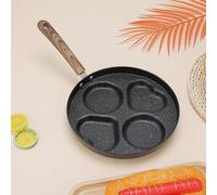EAZHOP Non-Stick Smiley Face Egg Frying Pan 16.7x10.4 Inch 3-Cavity Maifan Stone Breakfast Skillet with Silicone Tools for Burger Pancake Gas Induction Hob Compatible (Multi-Shape Pan)