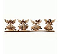 EAZHOP Set of 4 Wooden Angel Decorations Removable Christmas Ornaments Vintage Style Christmas Table Decorations Winter Centerpiece Home Decor 10.4x42cm Christmas Table Sign (Green)