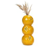 EAZHOP Stacked Orange Ceramic Vase 8.4x19.6cm Yellow Fruit Decor Vase for Dried Flowers Pampas Grass, Small Decorative Vase for Home Office, Living Room Shelf Decor (Orange Shape)