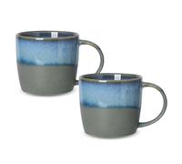 EAZHOP Vintage Gradient Glaze Ceramic Mug 450ml Large Coffee Cup with Handle Handmade Stoneware Tea Mug for Cappuccino Latte Hot Cocoa Office or Home Use (Blue)