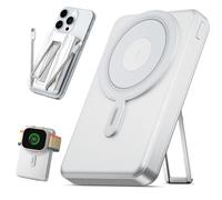 eazpower for Magsafe Power Bank 10000mAh, Magnetic Wireless Battery Pack with Stand and Cables, PD 20W Fast Charging Portable Charger for iPhone 16 Pro Max/15/14/13/12 Mini, Apple Watch