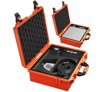 EAZUSE Orange Starlink Mini Case, Hard Waterproof Travel Case for Star Link Mini with Molded Foam for Accessories, Lockable Storage Bag