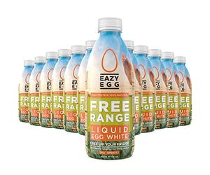 Eazy Egg Free Range Egg Whites Liquid 12 x 1L | Made in the UK from Eggs Free Range | Ambient Storage & 6 Month Shelf Life | For Baking, Shakes, Omelettes & Cocktails