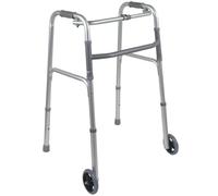 Eazy Folding Walking Frame with Wheels - Lightweight Height Adjustable Wheeled Walker for Elderly & Disabled | Compact Folding Mobility Aid with 5" Front Wheels & Premium Aluminium Build
