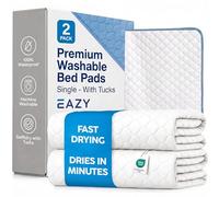 Eazy SwiftDry Reusable Bed Pad, Waterproof Incontinence Bed Pads for Adults, Washable Underpad with Anti Slip Wings, Super Absorbent Mattress Protector, 2 Packs