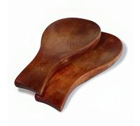 EazyBreezy 2 Pcs Nanmu Wood Spoon Rest Stove Top Spoon Holder Farmhouse Spatula Tong Rest for Kitchen Countertop Utensils - 17.5 x 9.2 cm