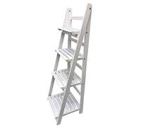 EAZYGOODS 4 Tier Ladder Shelf Display Unit Folding Book Stand Shelves Free Standing White