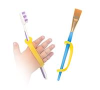 EazyHold Yellow Silicone Easy Grip Device, Universal Cuff for Hand Therapy, Autism, Limb Loss, Cerebral Palsy, ALS, Special Needs, Pediatric Stroke, Adaptive Handle Daily Mobility Aid 2-Pack 4"