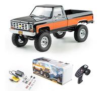 EAZYRC FMS 1/18 FCX18 Chevy K10 RC Crawler RTR with License Red, RC Pickup Truck 4x4 Chevy Hobby Grade 2-Speed Transmission Monster Truck for Adults RTR with Led Light (Black)