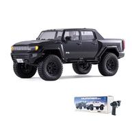 EAZYRC FMS FCX18 1/18 GMC Hummer EV RC Truck Black with Official License, 4x4 RC Rock Crawler 8+KMH Off-Road Pickup Remote Control Car with Light and USB Charger