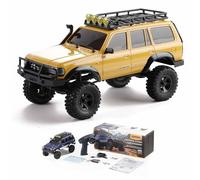 EAZYRC FMS FCX18 1/18 LC80 Toyota RC Rock Crawler RTR 4x4 Off-Road Waterproof Hobby Grade RC Trucks All Terrains RC Car with 45min Play time,Portal Axles,LED Lights for Adults and Beginner (Yellow)