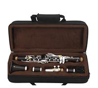 Eb 17 Keys Clarinet Ebony Wood Clarinet Silver Plated Key E Flat Sweet Tone Beginner Clarinet (Color : Light Yellow)