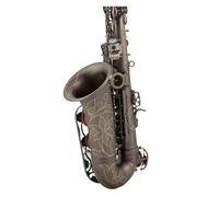 Eb Alto Saxophone Matte Black Nickel Plated Carved Surface E Flat Instrument Sax With Case