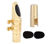 Eb Alto Saxophone Mouthpiece 6C with Cap Pads, Metal Construction, Durable and Comfortable - Clear Sound Quality, Easy Installation, Ideal for Saxophone Players